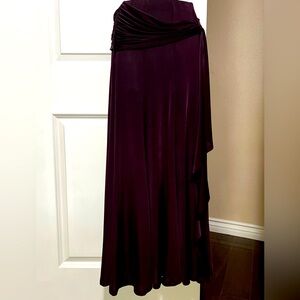 Flared A-line MIDI skirt solid purple 35 inches long and waist 28-29 inches